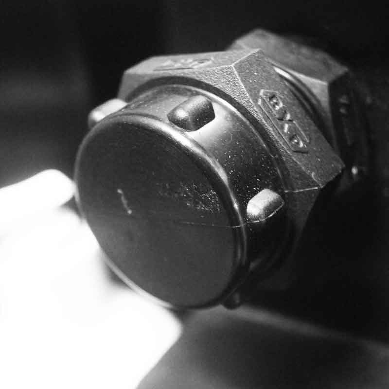 close up of sacrificial adapter
