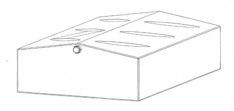 UB200RECT rectangualr water tank line drawing